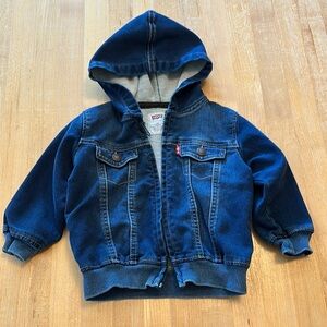 Levi's Kids Dark Blue Denim Hoodie Jacket